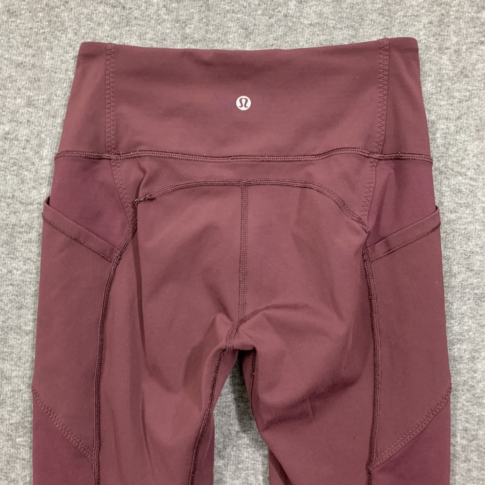 Lululmeon All The Right Places Crop Leggings Size 6 Redwood Rose 21" Inseam - Picture 12 of 16